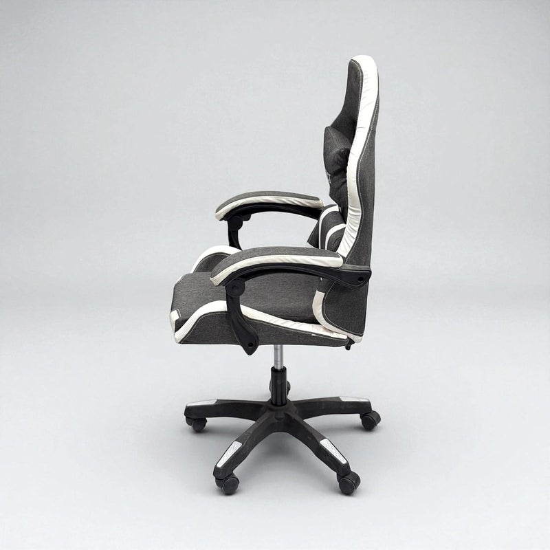 MAF furniture Perfect Gaming Chair - Grey and White Ergonomic Design with Lumbar Support - Image 2